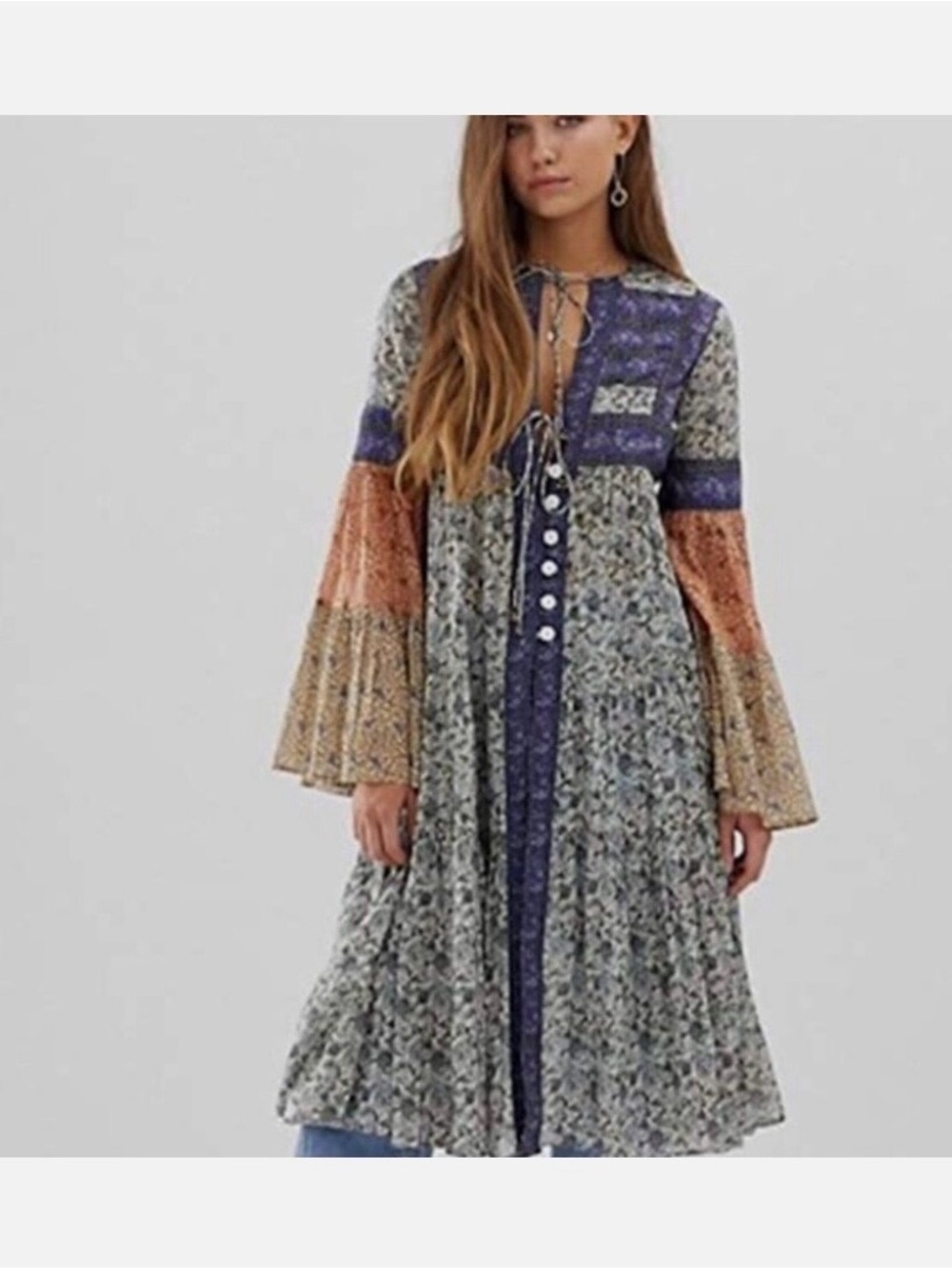 Free People Music of the Night Boho Maxi Kimono Dress XS